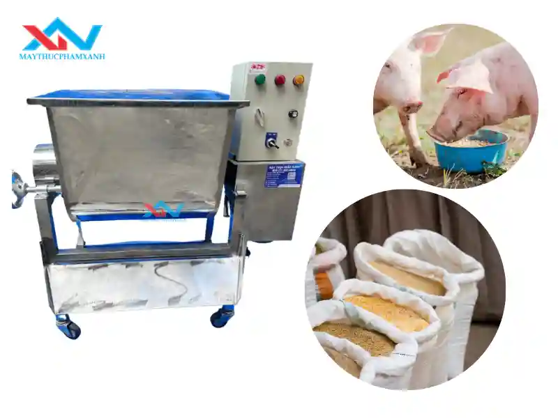 Máy trộn thức ăn gia súc nằm ngang uy tín tại Máy Thực Phẩm Xanh