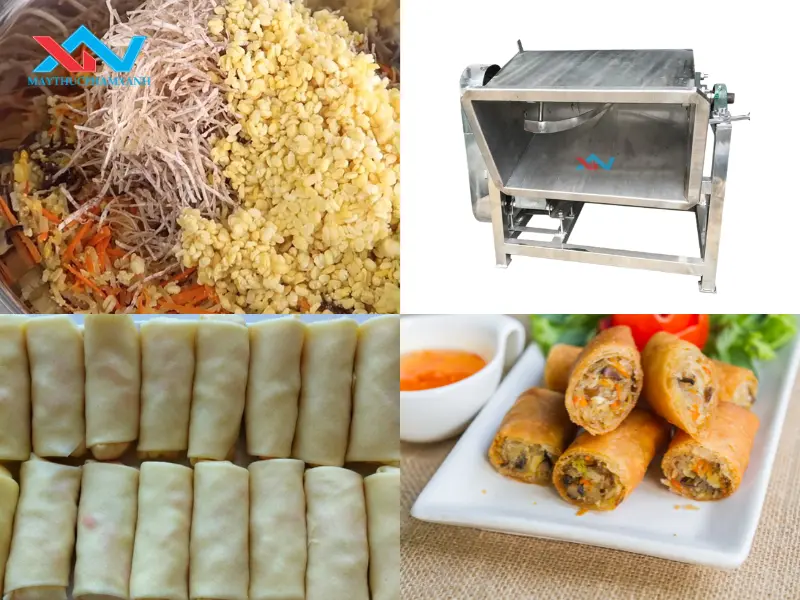 Vệ sinh máy trộn nằm ngang làm chả giò chay sau khi sử dụng