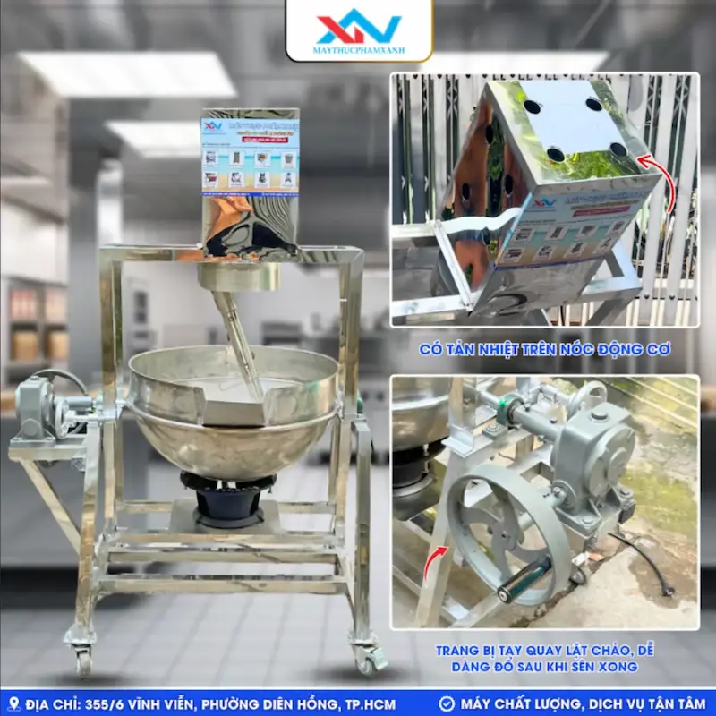 Chảo xào nhân lệch tâm lật nghiêng