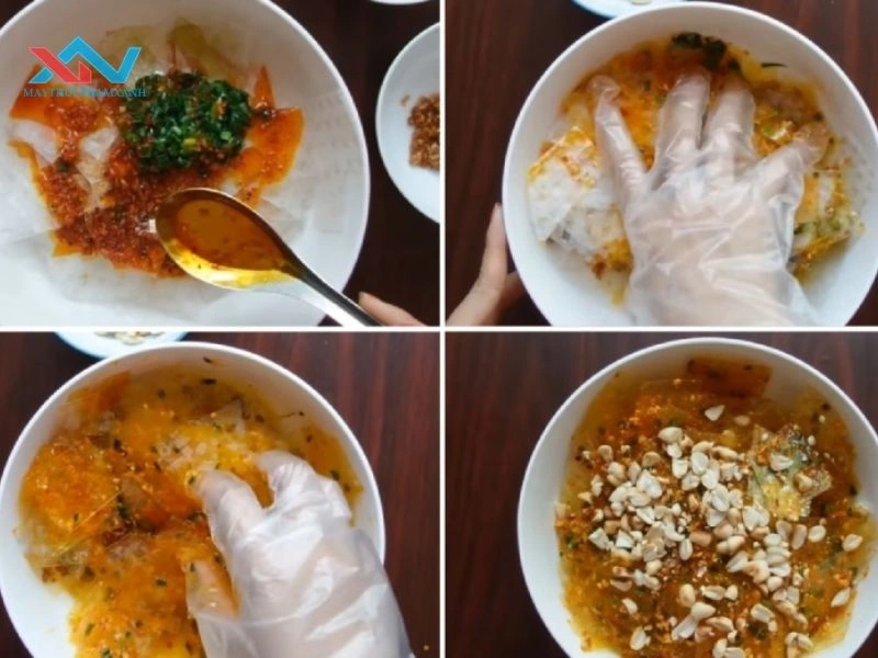 cách làm bánh tráng mỡ hành