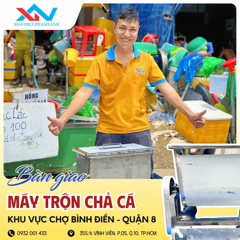 máy quết chả cá chợ Bình Điền máy quết chả cá chợ Bình Điền