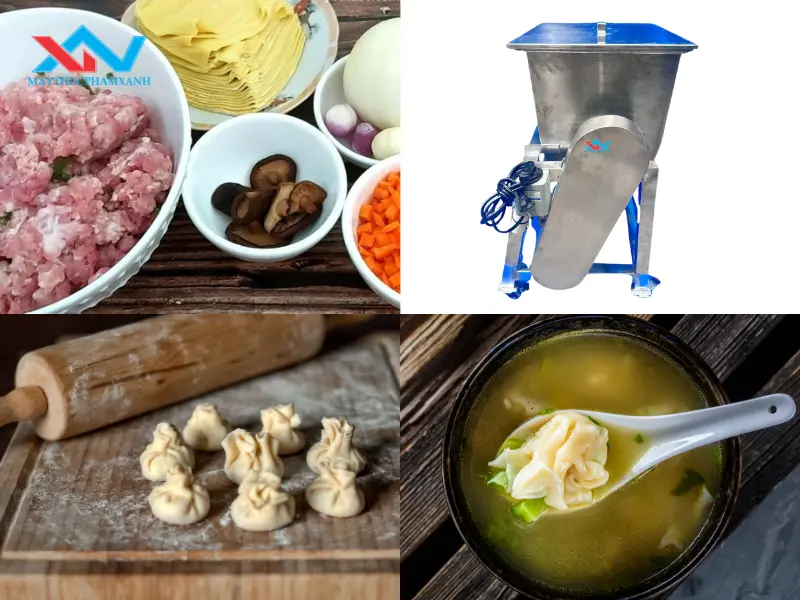 Công thức làm hoành thánh ngon chuẩn vị với máy trộn thịt nằm ngang