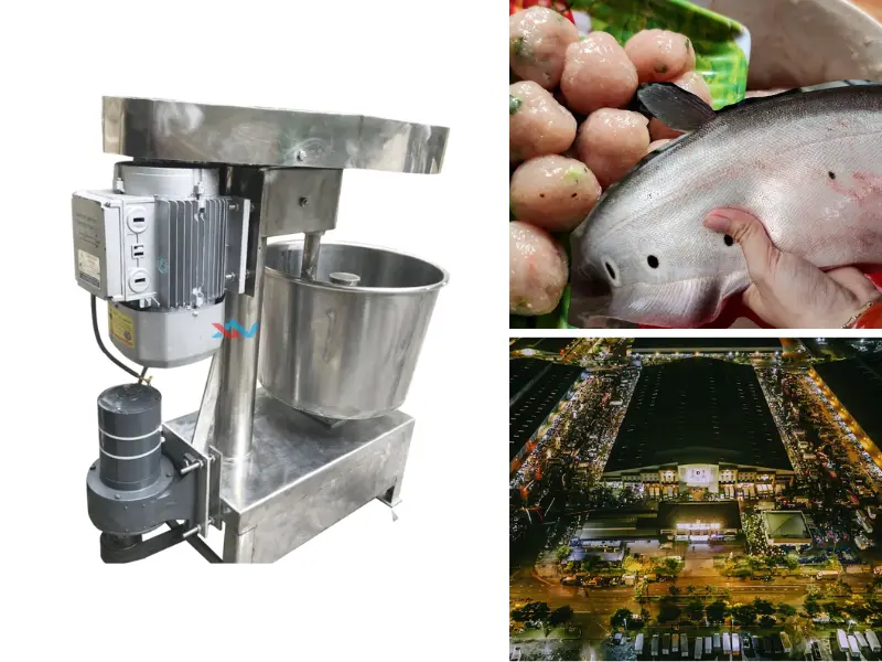 máy quết chả cá chợ Bình Điền máy quết chả cá chợ Bình Điền
