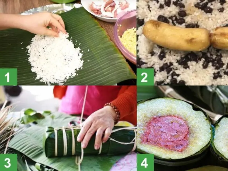 cách làm bánh tét chay