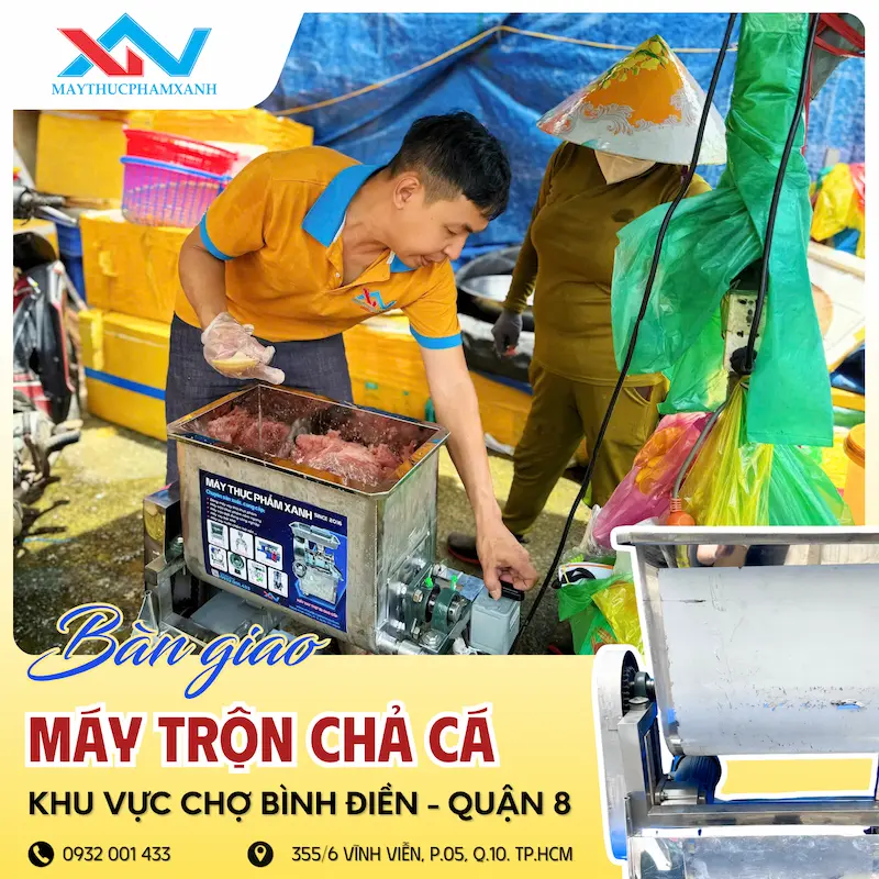 máy quết chả cá chợ Bình Điền máy quết chả cá chợ Bình Điền