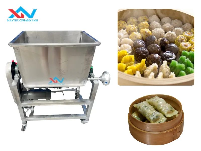 Mua máy trộn thịt nằm ngang làm nhân dimsum phù hợp với quy mô sản xuất