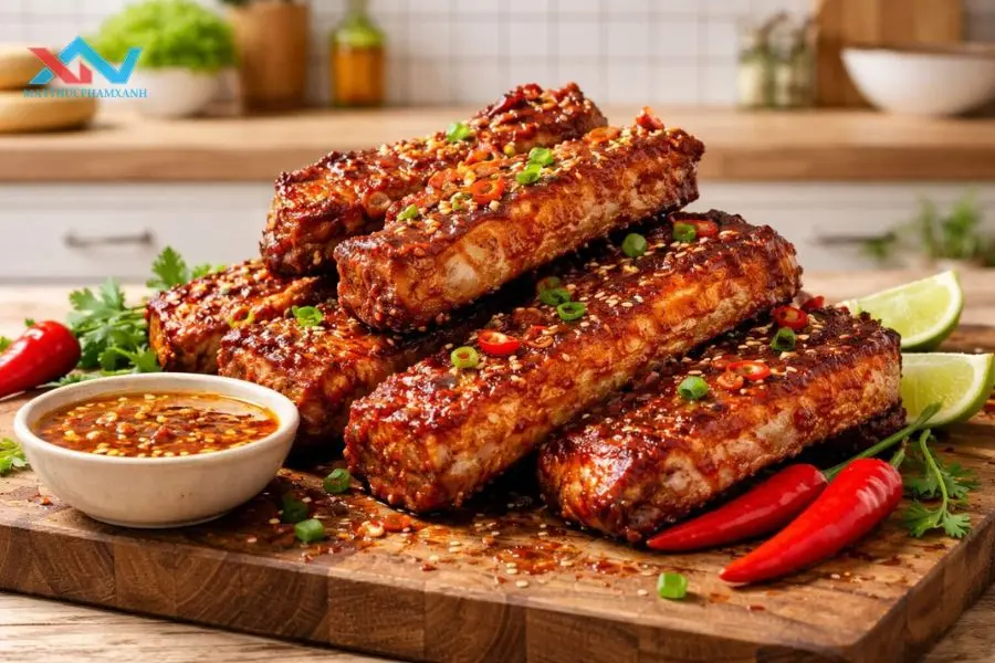 cách ướp sườn bò nướng sa tế