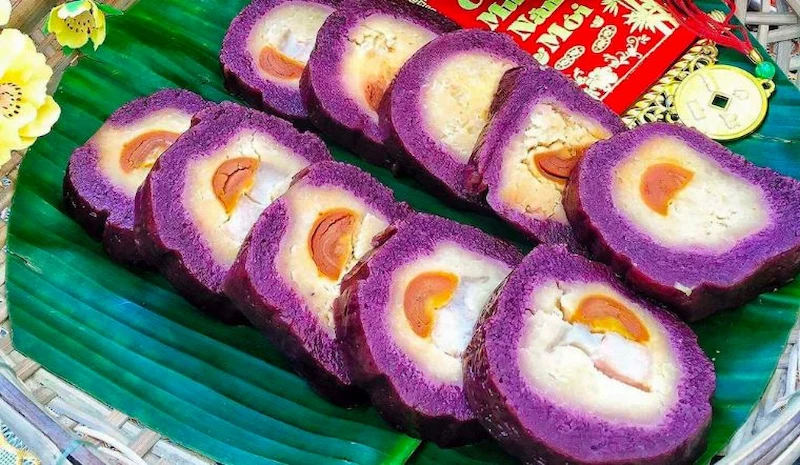 cách làm bánh tét lá cẩm