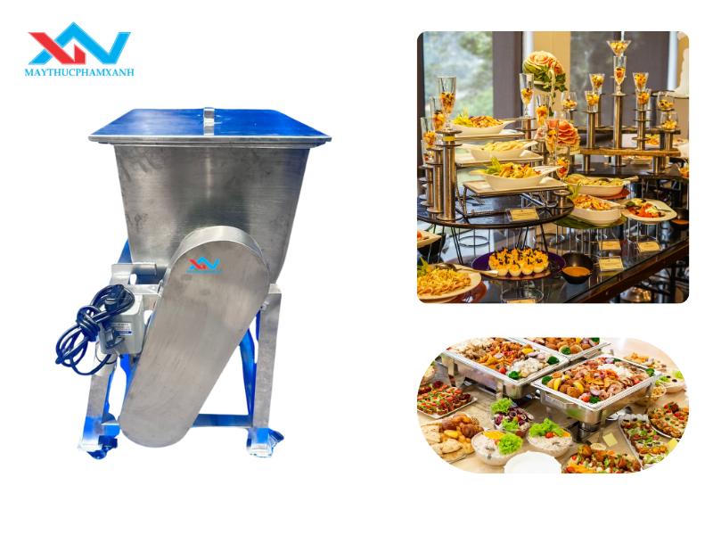 #Ứng Dụng Máy Trộn Thịt Nằm Ngang Nhà Hàng Buffet Cao Cấp