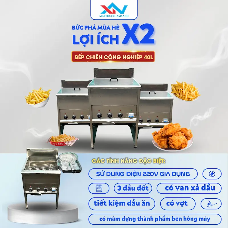 Bếp chiên công nghiệp 40 lít Bếp chiên công nghiệp 40 lít