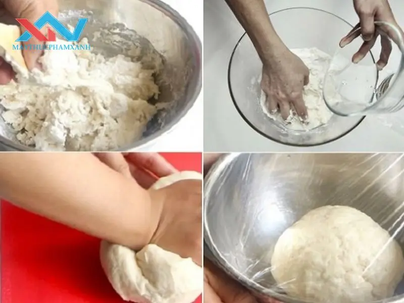 Trộn bột và ủ bột bánh tiêu