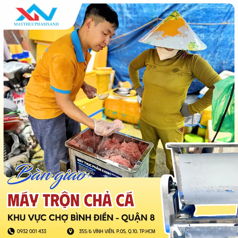 máy quết chả cá chợ Bình Điền máy quết chả cá chợ Bình Điền