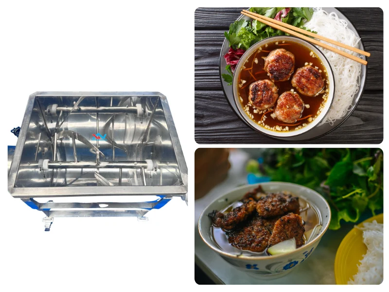 Máy trộn thịt cho quán bún chả