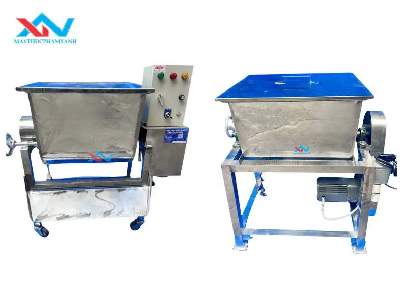 Máy trộn thực phẩm nằm ngang làm chả chay tại Máy Thực Phẩm Xanh